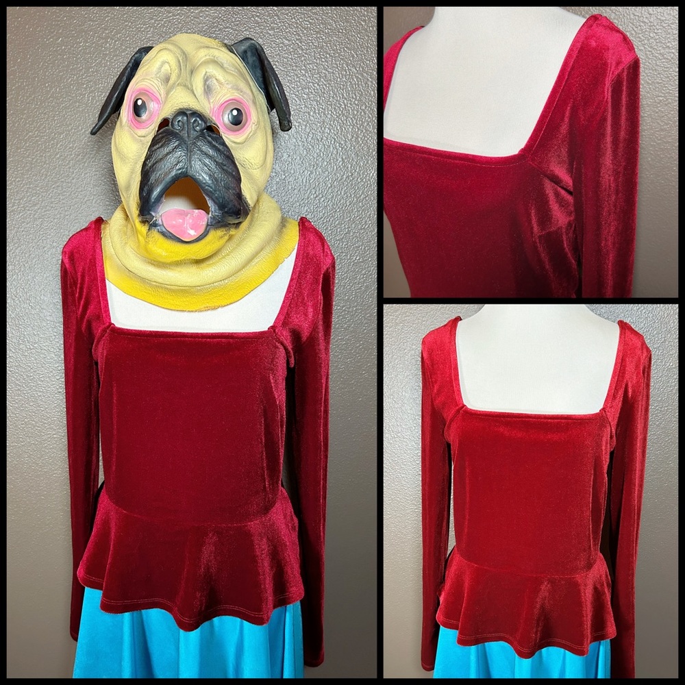 LEITH, velvet, peplum top!!